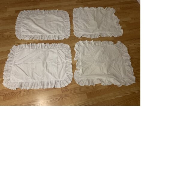 4 White Ruffled Pillowcase Covers Smaller than Standard Size - Picture 1 of 2